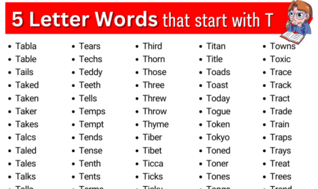 five letter words that start with t