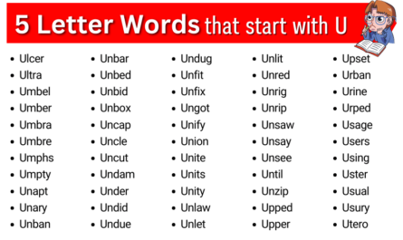 five letter words that start with u