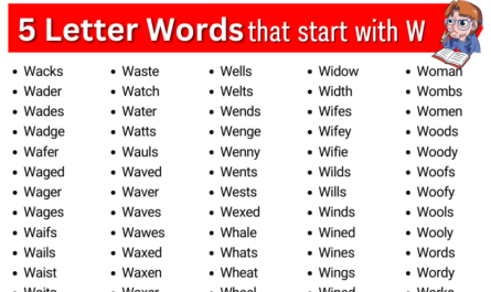 five letter words that start with w