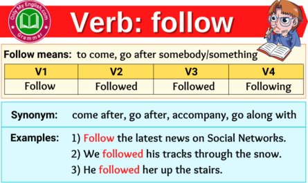 follow verb forms v1 v2 v3 past tense and past participle