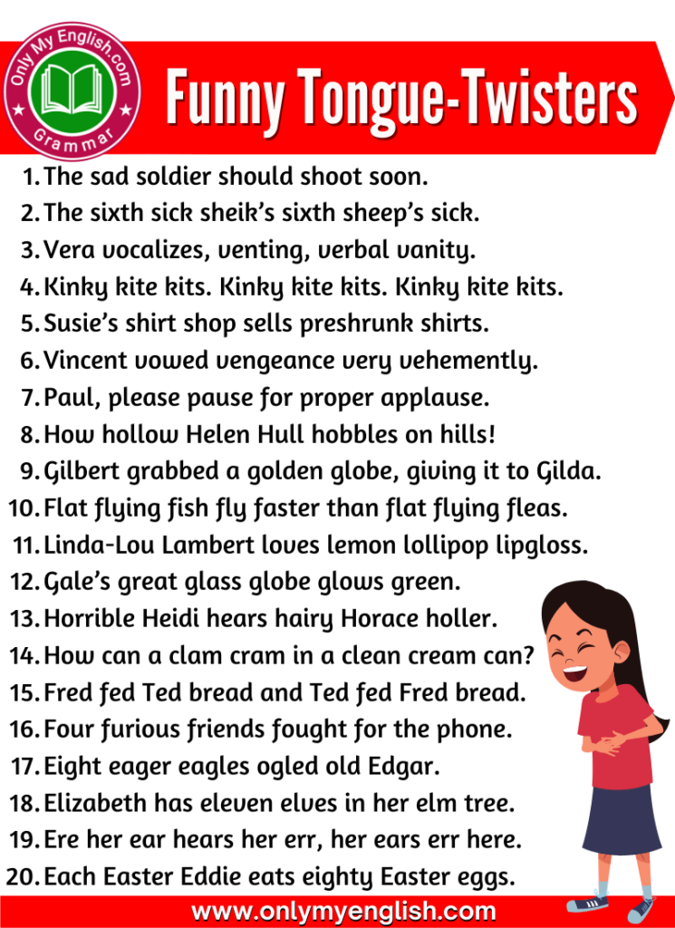 funny tongue twister in english