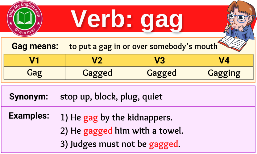 gag verb forms v1 v2 v3 past tense and past participle-min