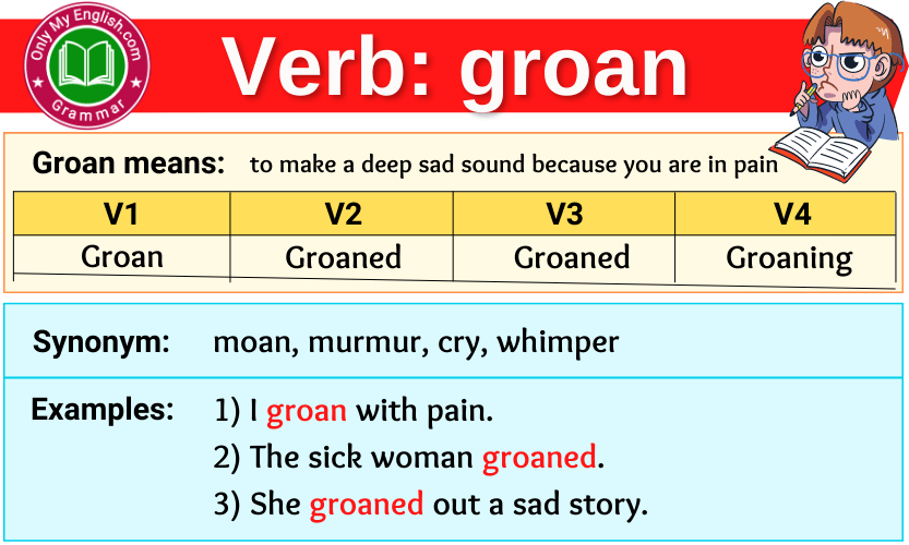 Groan In A Sentence Verb