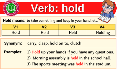 hold forms v1 v2 v3 past tense and past participle