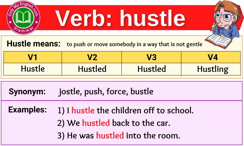 hustle verb forms v1 v2 v3 past tense and past participle-min
