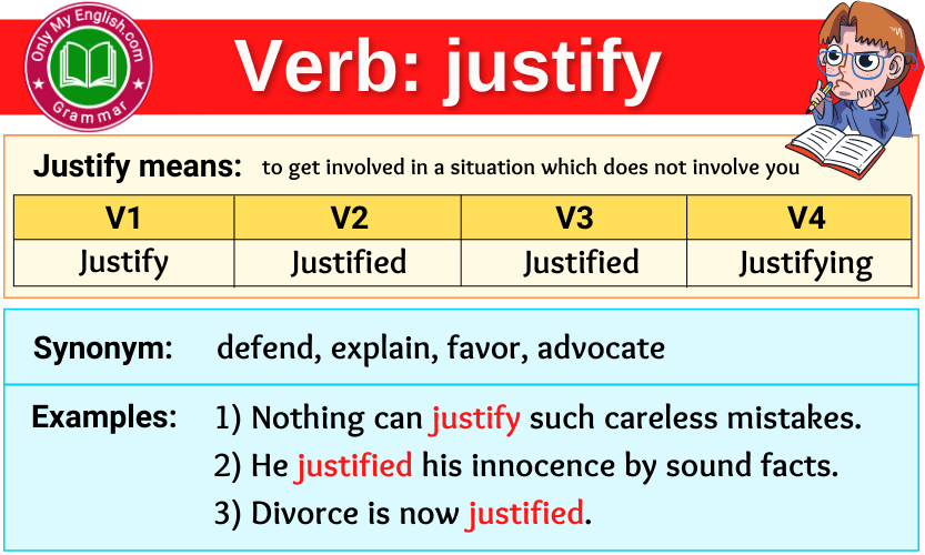 justify verb forms v1 v2 v3 past tense and past participle-min