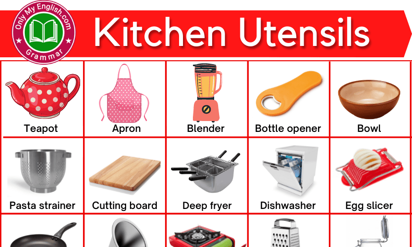 50 Kitchen Utensils Items And