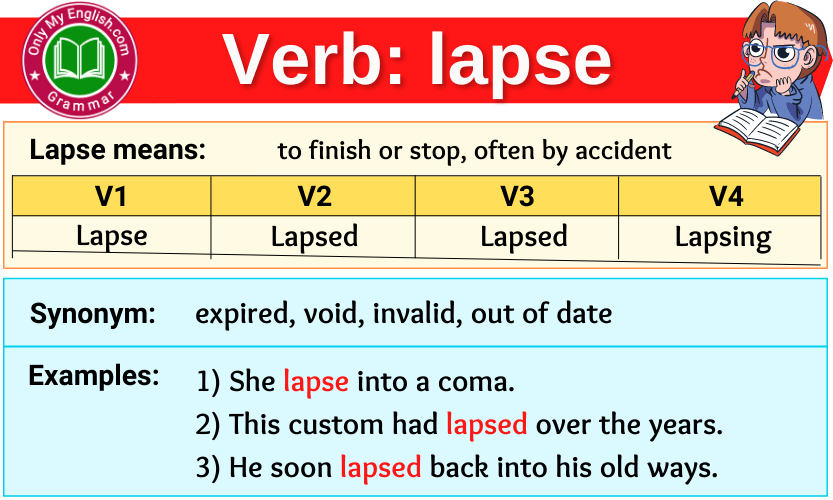 lapse verb forms v1 v2 v3 past tense and past participle-min