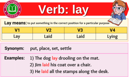 lay verb forms v1 v2 v3 past tense and past participle
