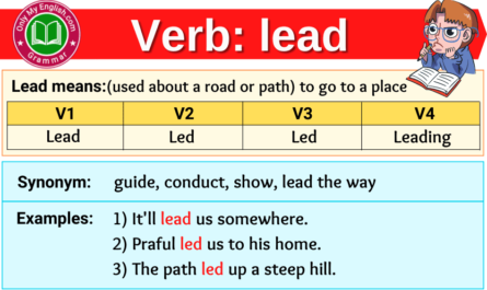 lead verb forms v1 v2 v3 past tense and past participle