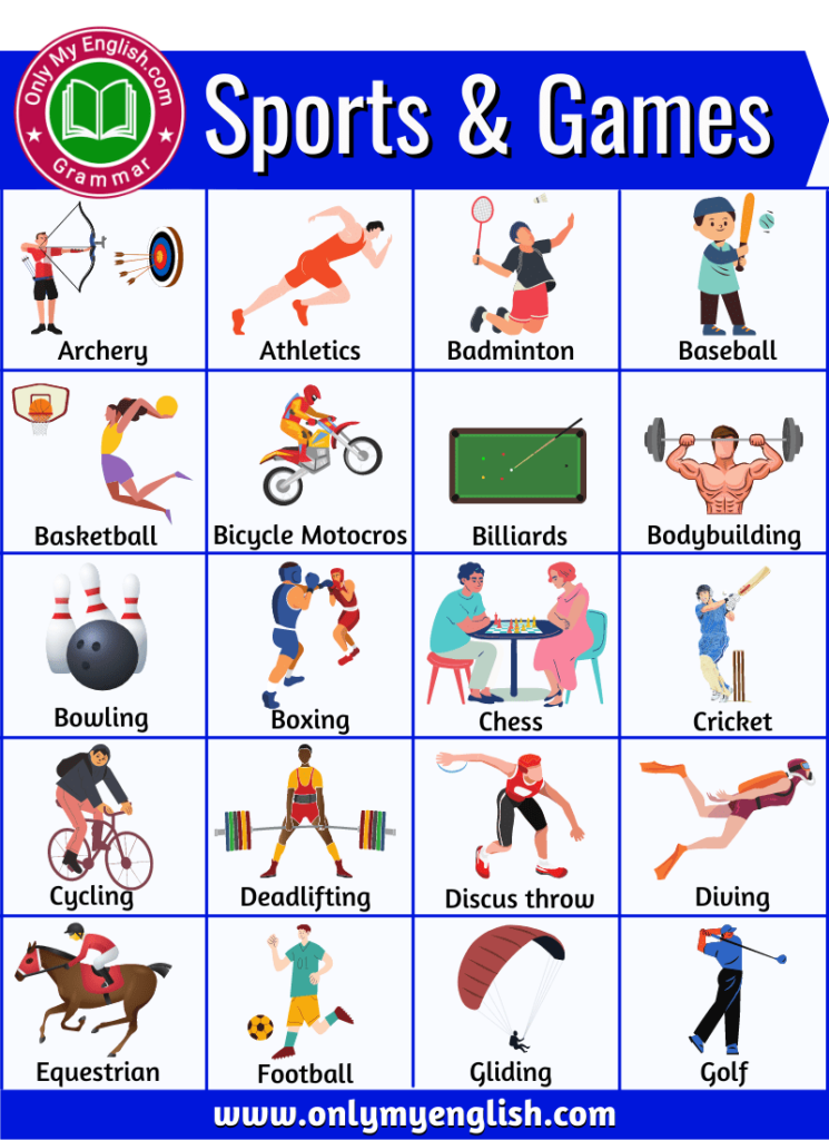 Types of Sports Names of Different Types of Sports and Games