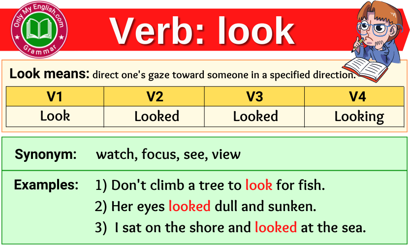 Look Verb Forms Past Tense Past Participle V1V2V3 Onlymyenglish