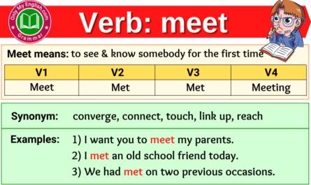 meet verb forms v1 v2 v3 past tense and past participle
