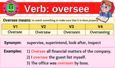oversee verb forms v1 v2 v3 past tense and past participle-min