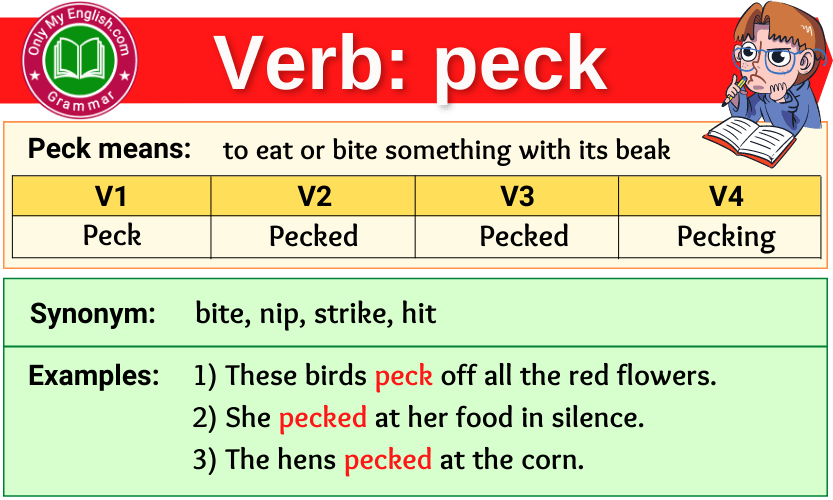 Peck Verb Forms - Past Tense, Past Participle & V1V2V3 » Onlymyenglish.com