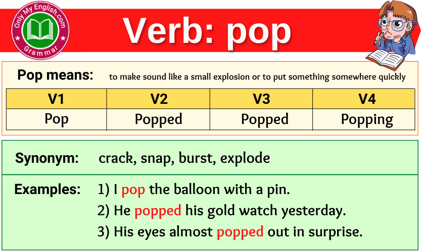 Pop Verb Forms Past Tense Past Participle V1V2V3 Onlymyenglish