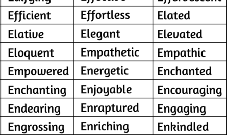 positive words that start with e