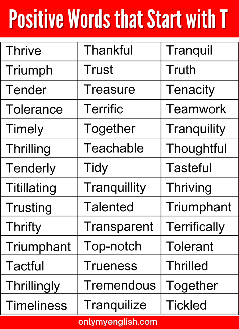 positive words that start with t