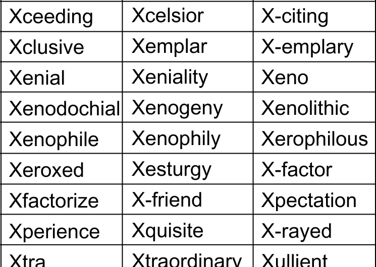 Positive Words that Start with X in English