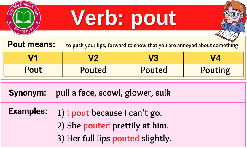 pout verb forms v1 v2 v3 past tense and past participle-min
