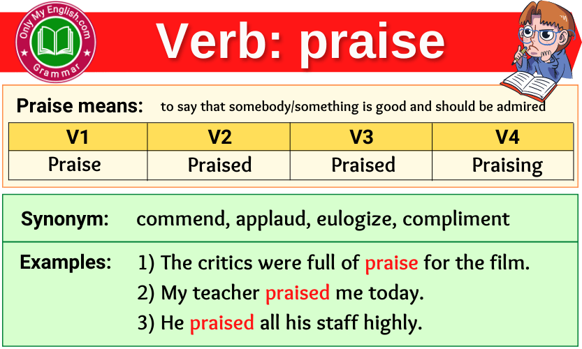 praise verb forms v1 v2 v3 past tense and past participle-min