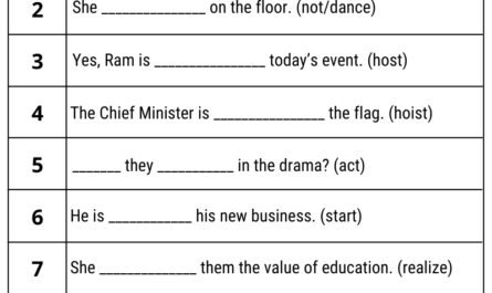 present continuous tense worksheet