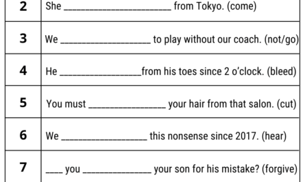 present perfect continuous tense worksheet