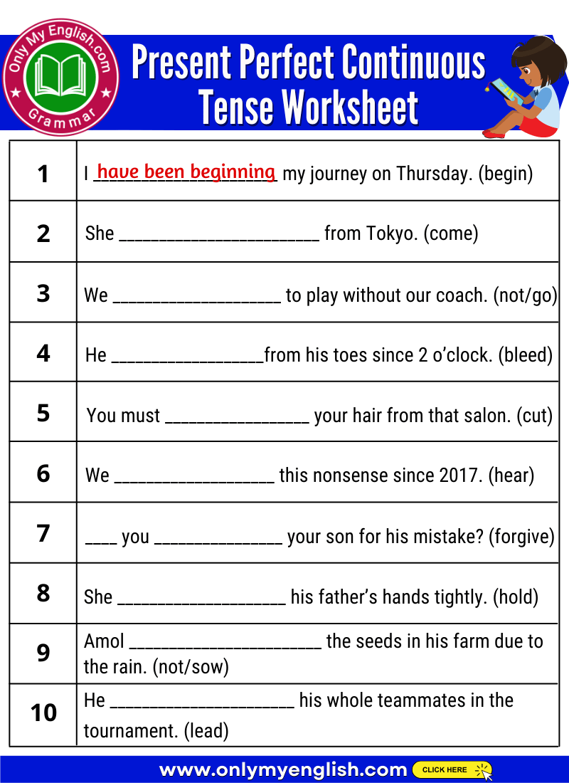 Exercise Of Past Perfect Tense For Class 5