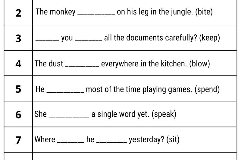 Present Perfect Tense Exercises with Answers