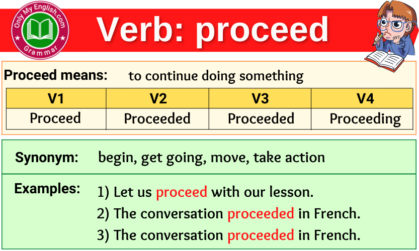 proceed verb forms v1 v2 v3 past tense and past participle-min
