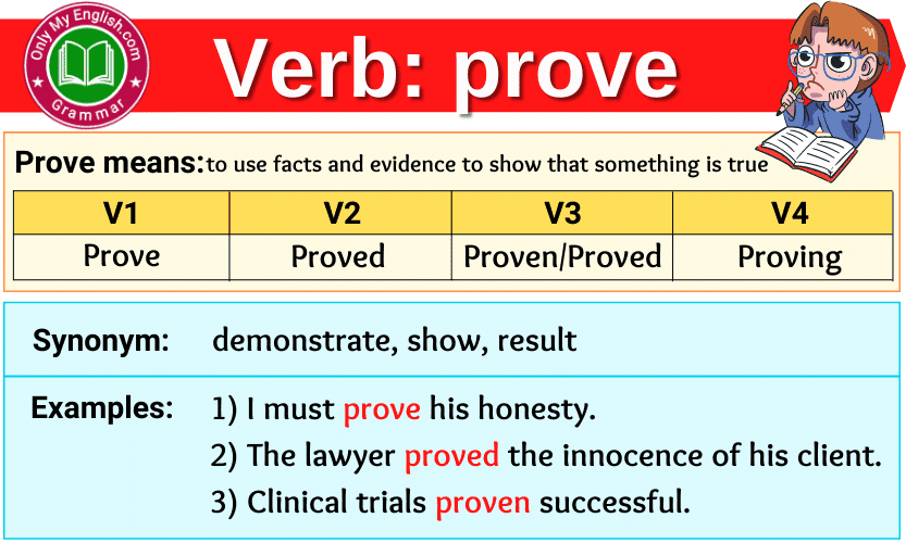 Prove Verb Forms Past Tense Past Participle V1V2V3