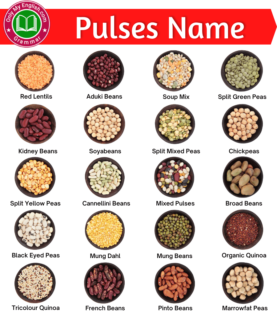 50 Pulses Name In English With Pictures Onlymyenglish
