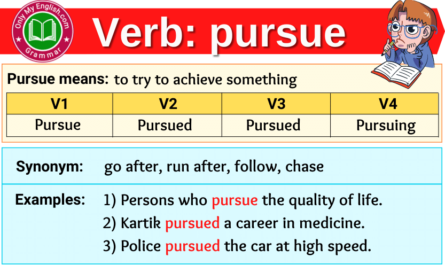 pursue verb forms v1 v2 v3 past tense and past participle-min