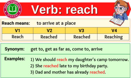 reach verb forms v1 v2 v3 past tense and past participle-min