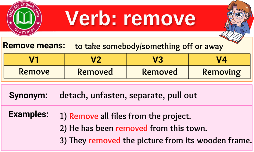 Past Tense Of Remove In A Sentence