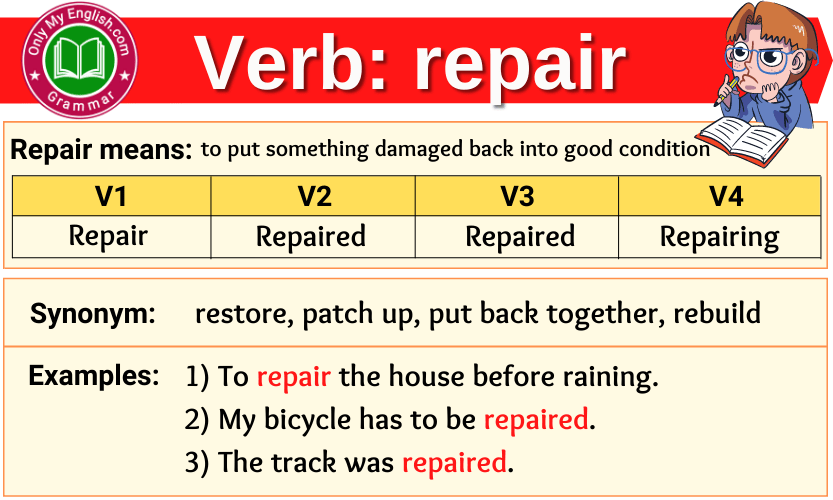 Repair In A Sentence Verb