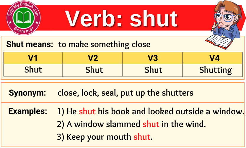 shut-verb-forms-past-tense-past-participle-v1v2v3-onlymyenglish