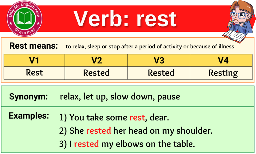 Глагол rest. Roll verb. 3 Form of verb be. Rest глагол.