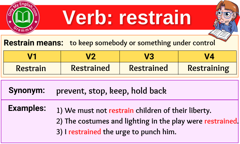 Restrain Verb Forms Past Tense Past Participle V1V2V3