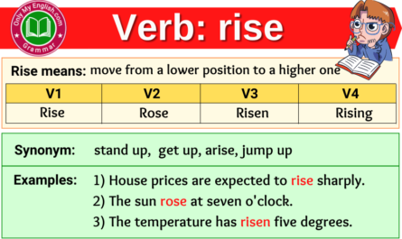 rise forms v1 v2 v3 past tense and past participle