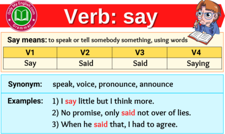 say forms v1 v2 v3 past tense and past participle