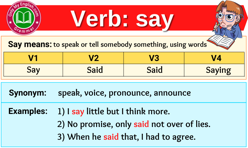 Say Past Simple, Simple Past Tense Of Say Past Participle,, 48% OFF