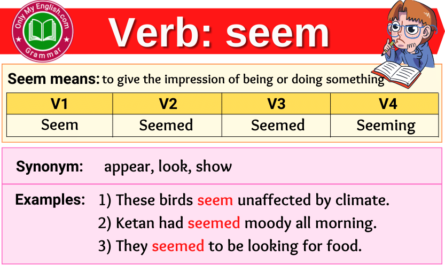 seem verb forms v1 v2 v3 past tense and past participle-min