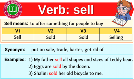 sell verb forms v1 v2 v3 past tense and past participle