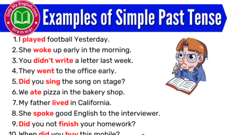sentences of simple past tense