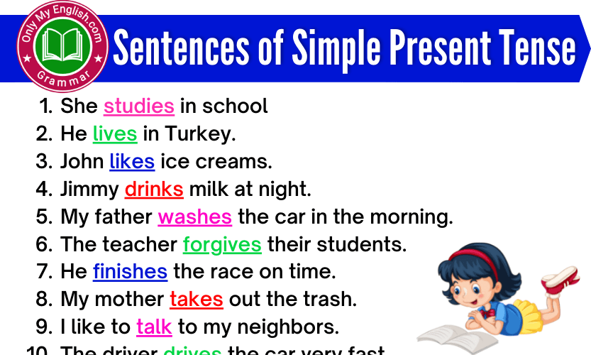 100 Sentences Of Simple Present Tense Onlymyenglish