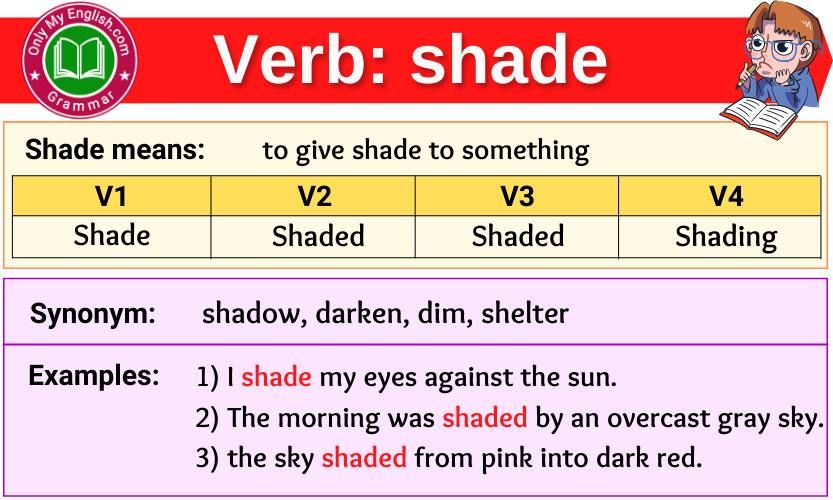 shade-verb-forms-past-tense-past-participle-v1v2v3