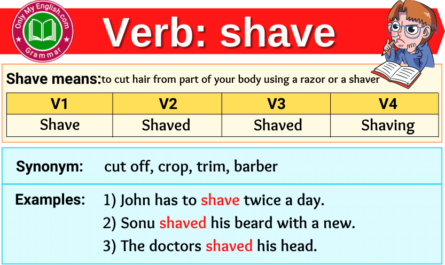 shave verb forms v1 v2 v3 past tense and past participle
