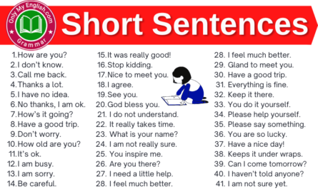 short sentences in english