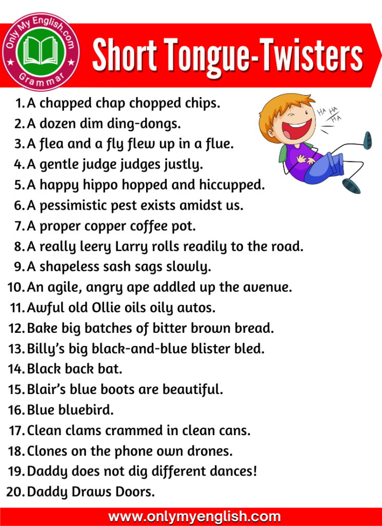 short tongue twister in english